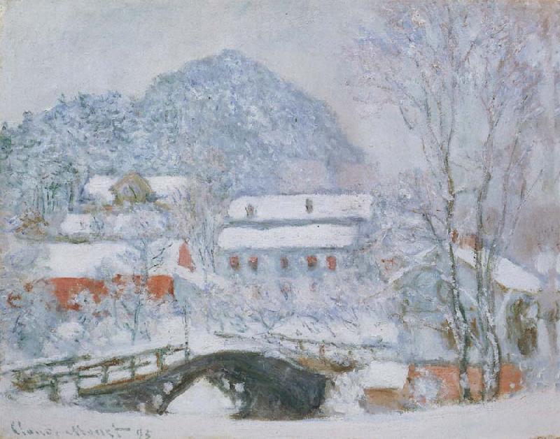 Claude Monet Sandviken Village in the Snow Germany oil painting art